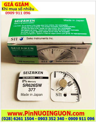 Seizaiken SR626SW, Pin đồng hồ 1.55v Seizaiken SR626SW Pin 377 (Xuất xứ Nhật)